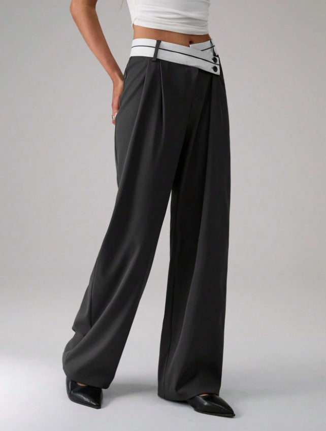 Damer Fashionable Palazzo-byxor med asymmetrisk midja Mirla-Eva Jonsson