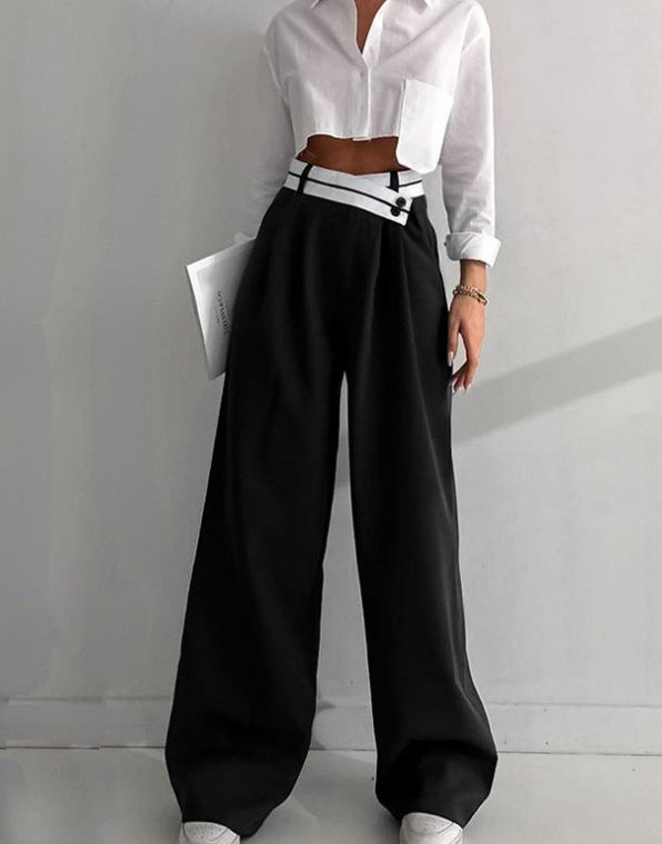 Damer Fashionable Palazzo-byxor med asymmetrisk midja Mirla-Eva Jonsson