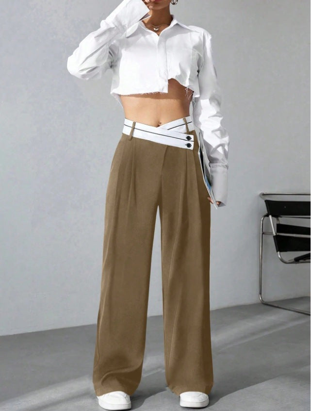 Damer Fashionable Palazzo-byxor med asymmetrisk midja Mirla-Eva Jonsson