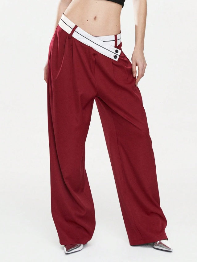 Damer Fashionable Palazzo-byxor med asymmetrisk midja Mirla-Eva Jonsson