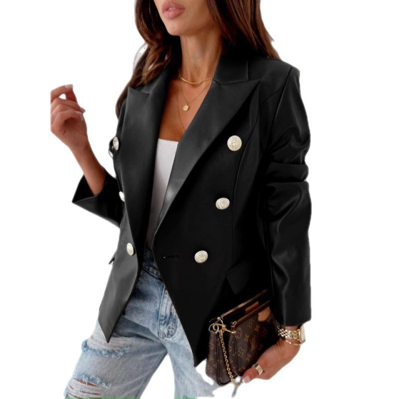 Damer Faux läder Blazer Mirla-Eva Jonsson