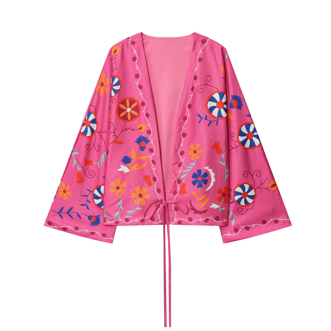 Damer Festlig Kimono Jacka med blommönster Mirla-Eva Jonsson