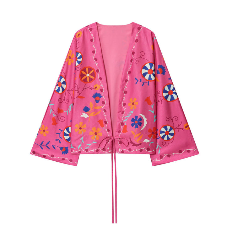 Damer Festlig Kimono Jacka med blommönster Mirla-Eva Jonsson