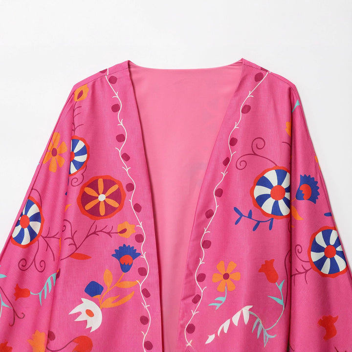 Damer Festlig Kimono Jacka med blommönster Mirla-Eva Jonsson