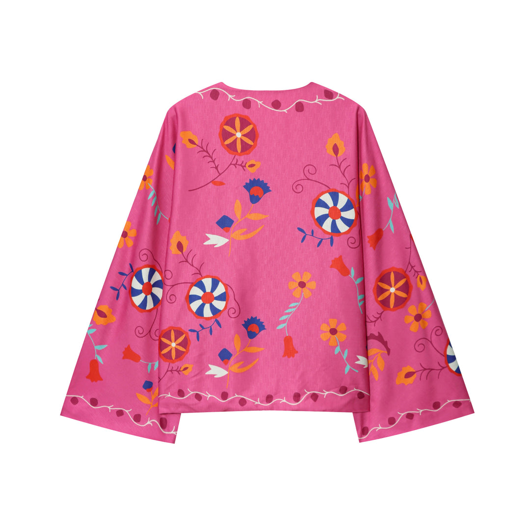 Damer Festlig Kimono Jacka med blommönster Mirla-Eva Jonsson