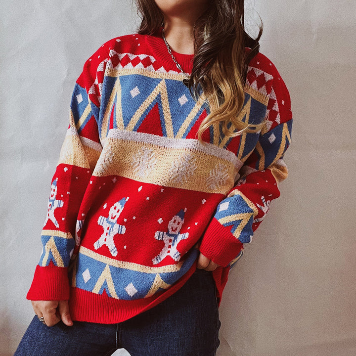 Damer Festlig Vintertröja med Livligt Juldesign Mirla-Eva Jonsson