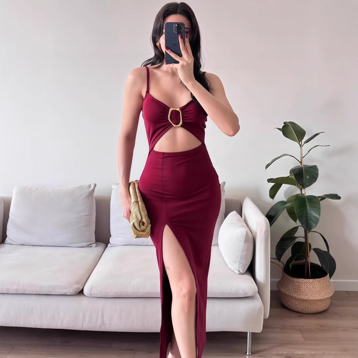 Damer Figurbetonat Maxiklänning med Cut-Outs och elegant bälte Mirla-Eva Jonsson
