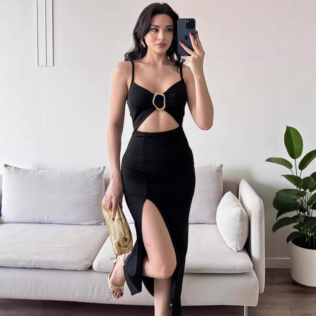 Damer Figurbetonat Maxiklänning med Cut-Outs och elegant bälte Mirla-Eva Jonsson
