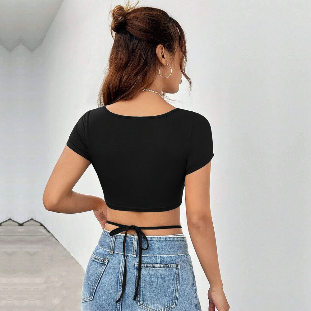 Damer Figurformad Crop-Top med Mode Cut-Out-detaljer Mirla-Eva Jonsson