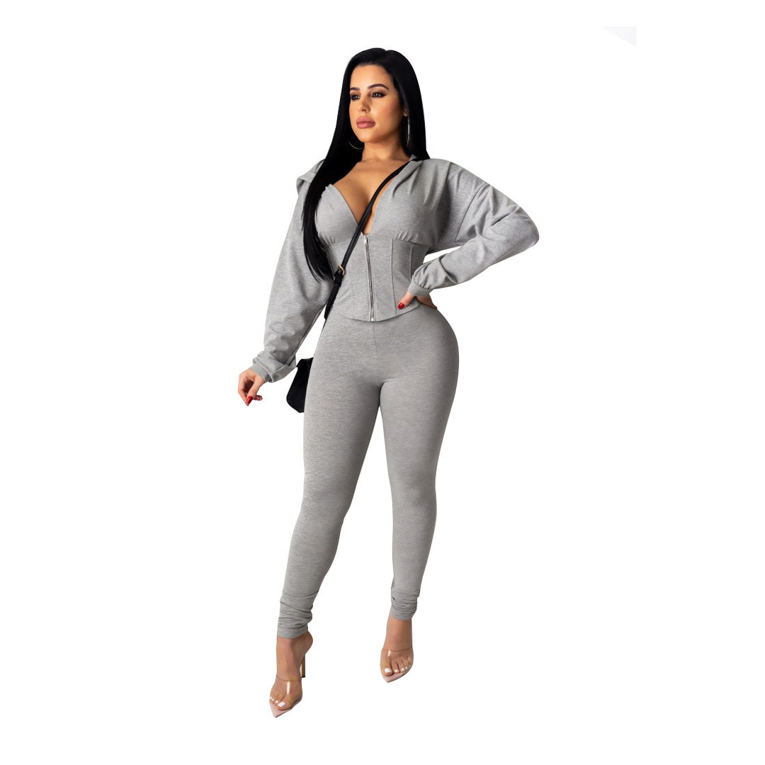Damer Figurformad Jumpsuit med huva och figursydd skärning Mirla-Eva Jonsson