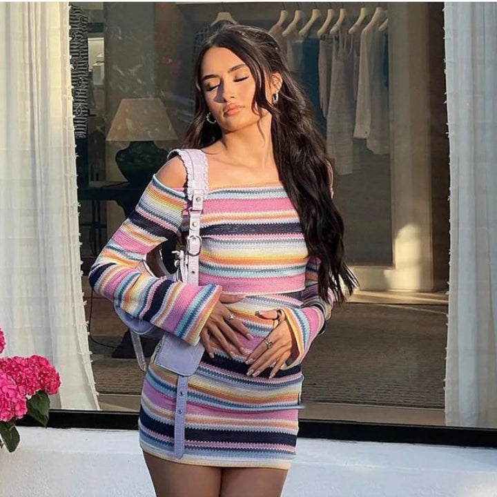 Damer Figurformad Off-Shoulder Klänning med långa ärmar Mirla-Eva Jonsson