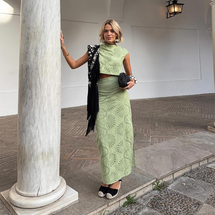 Damer Figurformad Tvådelad med Skärmdetaljer Mirla-Eva Jonsson