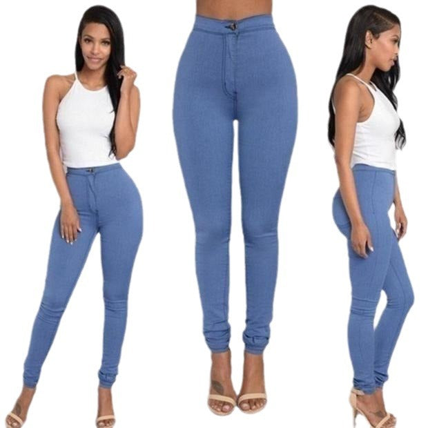 Damer Figurformade Jeansbyxor med elastisk midja Eva Jonsson-Eva Jonsson