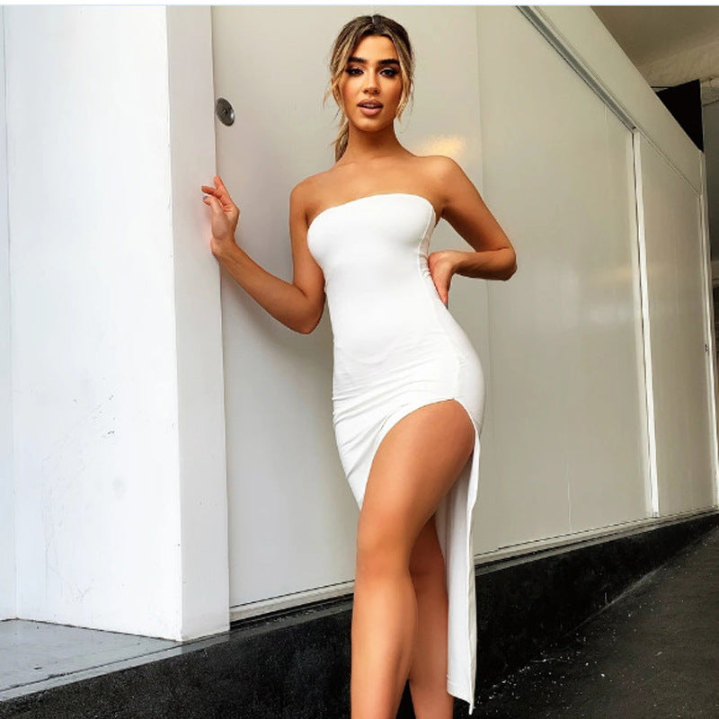 Damer Figurformande Sommarklänning med elegant benslits Mirla-Eva Jonsson