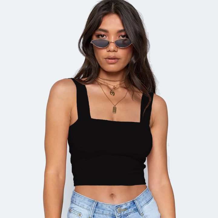 Damer Figurnära Crop-Top med breda band Mirla-Eva Jonsson