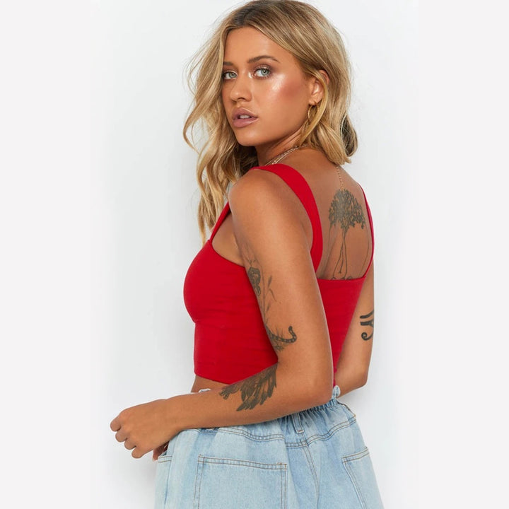 Damer Figurnära Crop-Top med breda band Mirla-Eva Jonsson