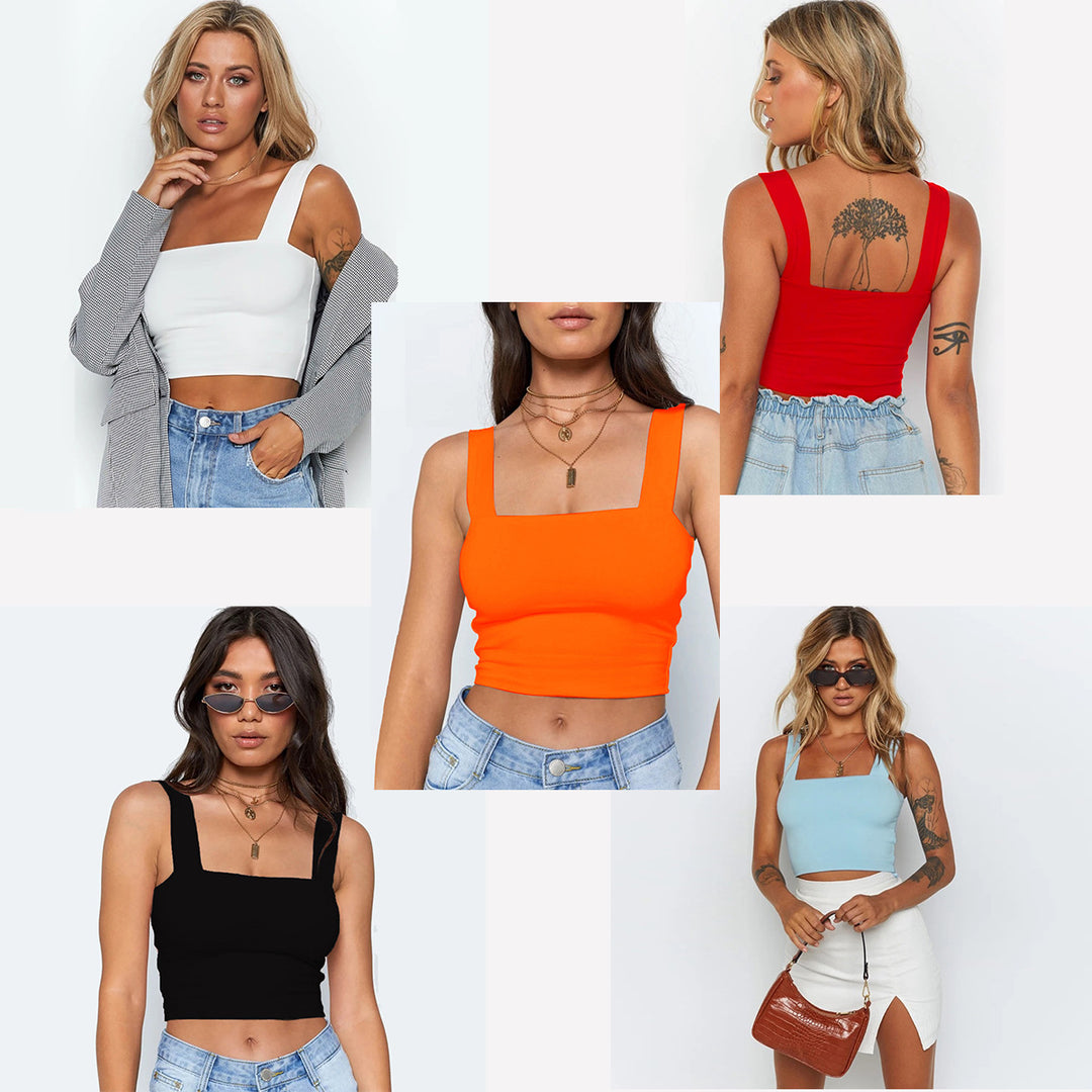 Damer Figurnära Crop-Top med breda band Mirla-Eva Jonsson