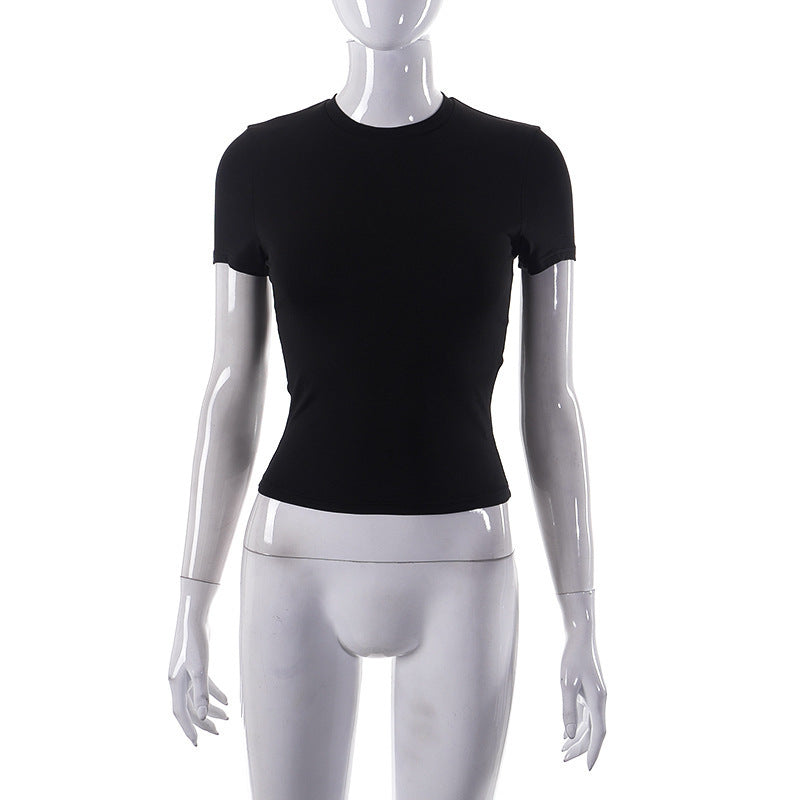 Damer Figurnära Kortärmad T-shirt med högkvalitativt stretchmaterial Mirla-Eva Jonsson