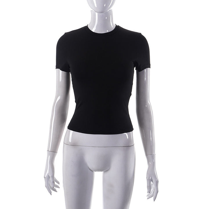 Damer Figurnära Kortärmad T-shirt med högkvalitativt stretchmaterial Mirla-Eva Jonsson