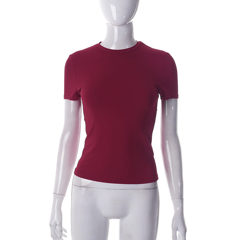 Damer Figurnära Kortärmad T-shirt med högkvalitativt stretchmaterial Mirla-Eva Jonsson