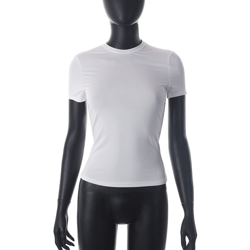 Damer Figurnära Kortärmad T-shirt med högkvalitativt stretchmaterial Mirla-Eva Jonsson