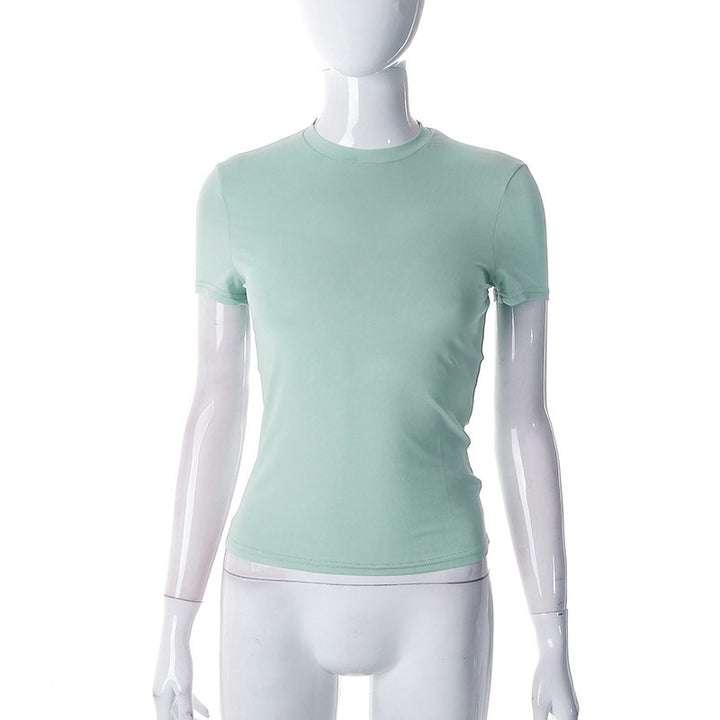 Damer Figurnära Kortärmad T-shirt med högkvalitativt stretchmaterial Mirla-Eva Jonsson