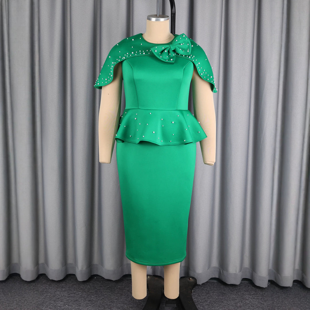 Damer Figurnära Peplum Klänning med dekorativ kapuschong Mirla-Eva Jonsson