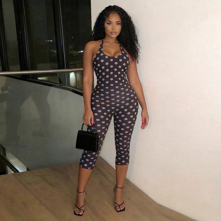 Damer Figursformande Jumpsuit med Polka-Dots och smal passform Mirla-Eva Jonsson