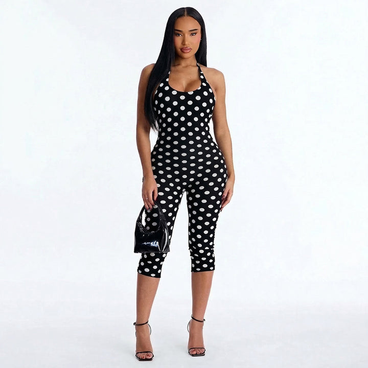 Damer Figursformande Jumpsuit med Polka-Dots och smal passform Mirla-Eva Jonsson