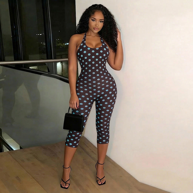 Damer Figursformande Jumpsuit med Polka-Dots och smal passform Mirla-Eva Jonsson