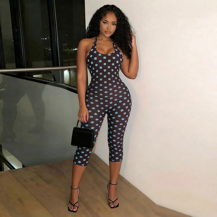 Damer Figursformande Jumpsuit med Polka-Dots och smal passform Mirla-Eva Jonsson