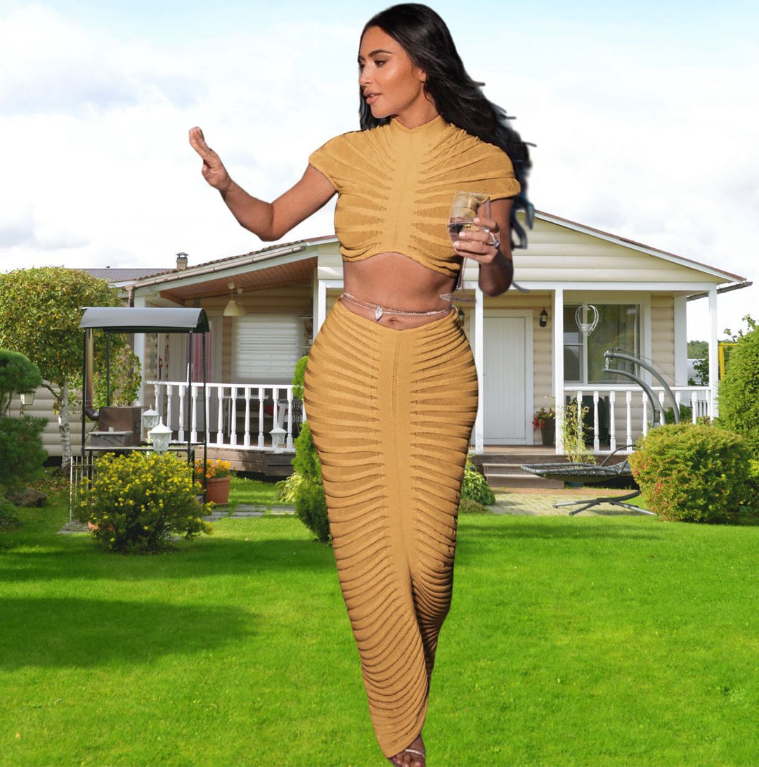 Damer Figursydd Crop-Top och Kjol-Set Mirla-Eva Jonsson