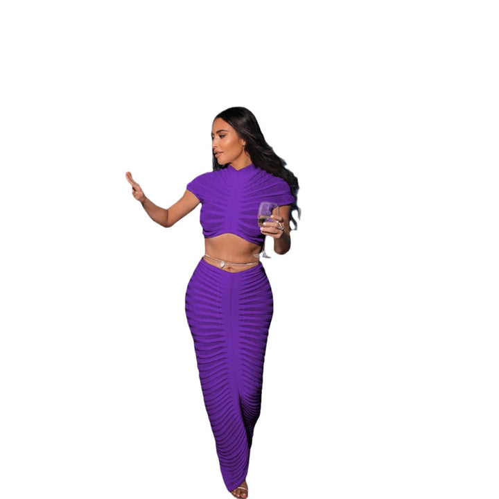 Damer Figursydd Crop-Top och Kjol-Set Mirla-Eva Jonsson