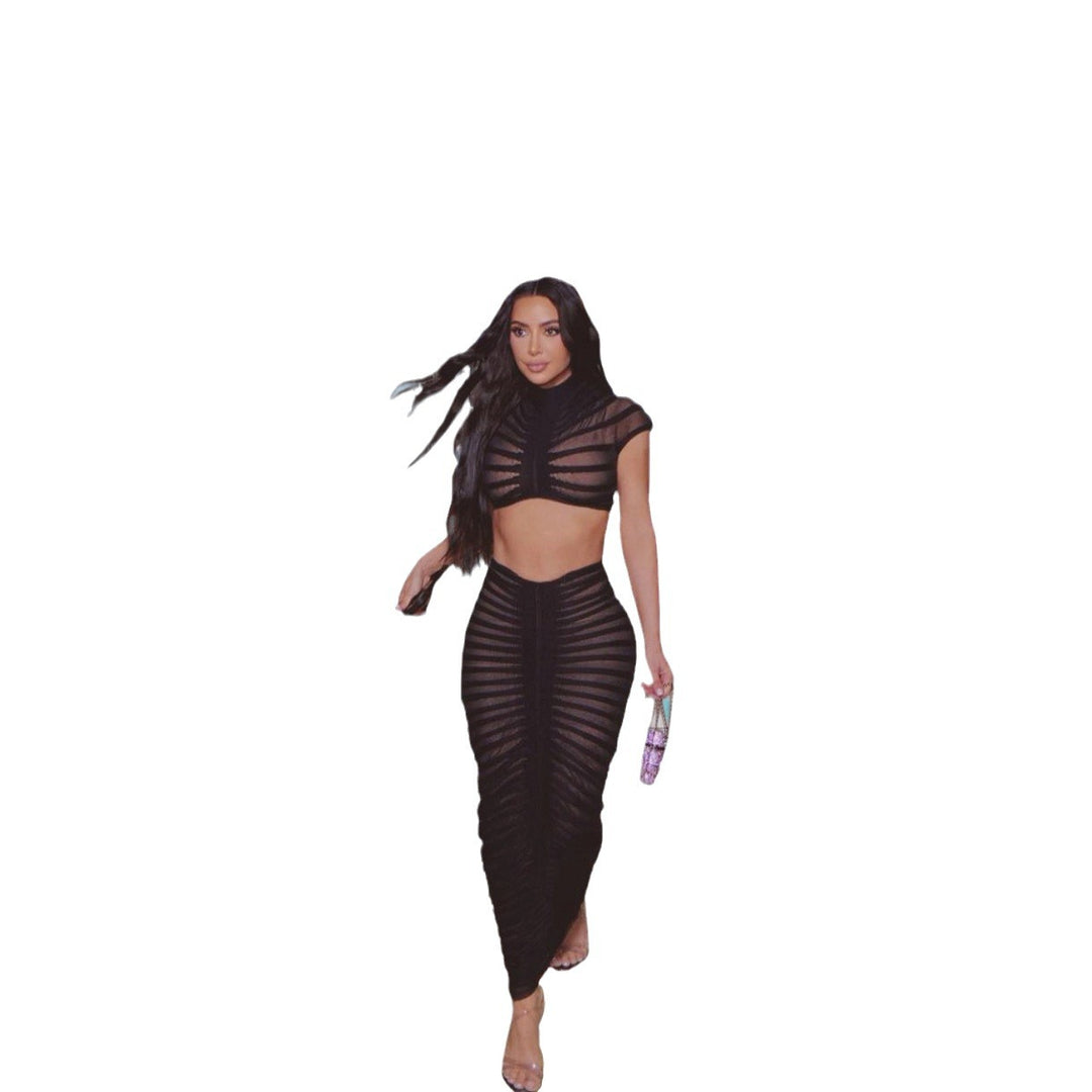 Damer Figursydd Crop-Top och Kjol-Set Mirla-Eva Jonsson