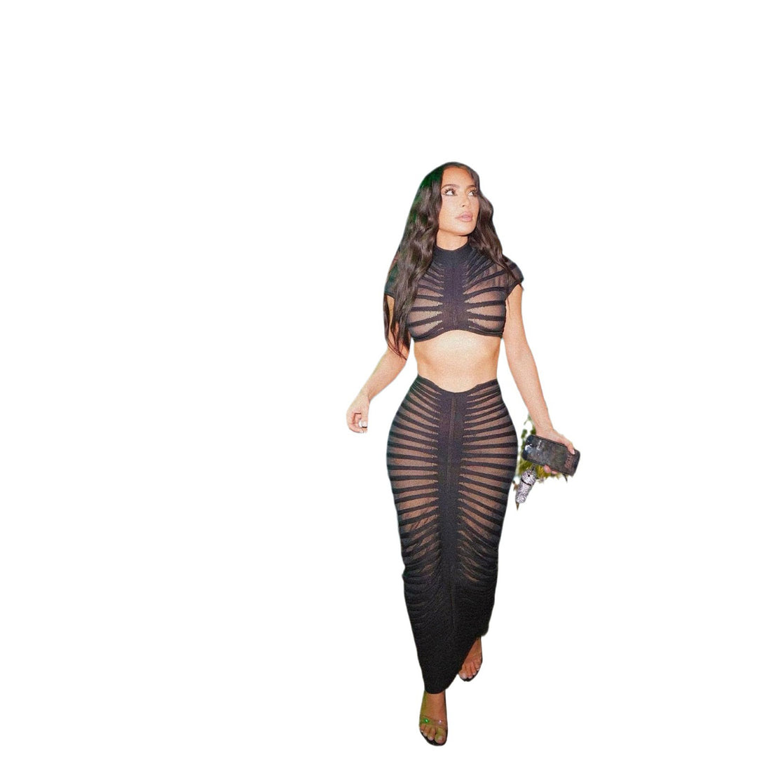 Damer Figursydd Crop-Top och Kjol-Set Mirla-Eva Jonsson