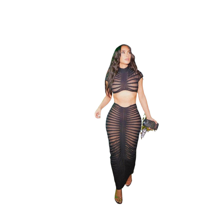 Damer Figursydd Crop-Top och Kjol-Set Mirla-Eva Jonsson