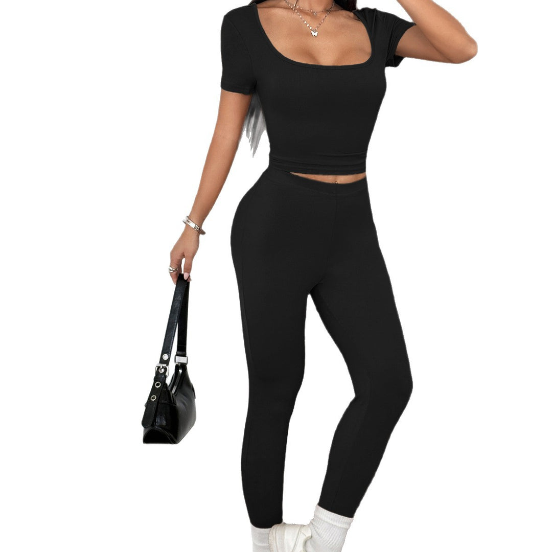 Damer Figursydd Sportset med kortärmad topp och högskuren leggings Mirla-Eva Jonsson