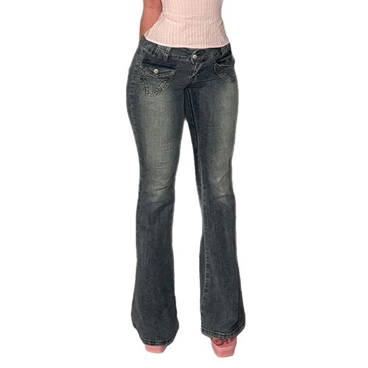 Damer Flared Jeans i klassisk stil med dekorativa fickor Mirla-Eva Jonsson