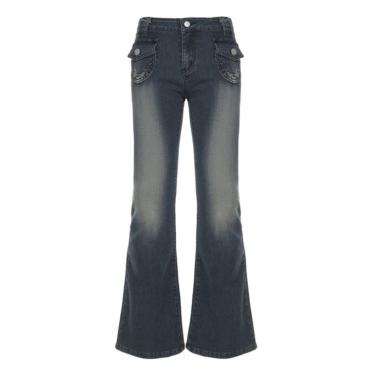 Damer Flared Jeans i klassisk stil med dekorativa fickor Mirla-Eva Jonsson