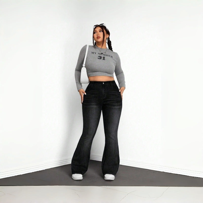 Damer Flared Jeans i vintage-design med hög midja och komfortabel passform Mirla-Eva Jonsson