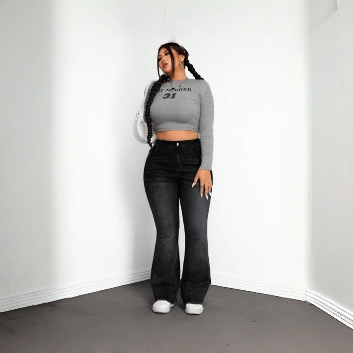 Damer Flared Jeans i vintage-design med hög midja och komfortabel passform Mirla-Eva Jonsson