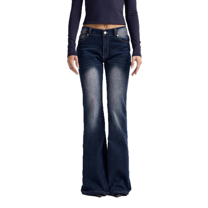 Damer Flared Jeans i vintage-stil med hög midja och avslappnad passform Mirla-Eva Jonsson