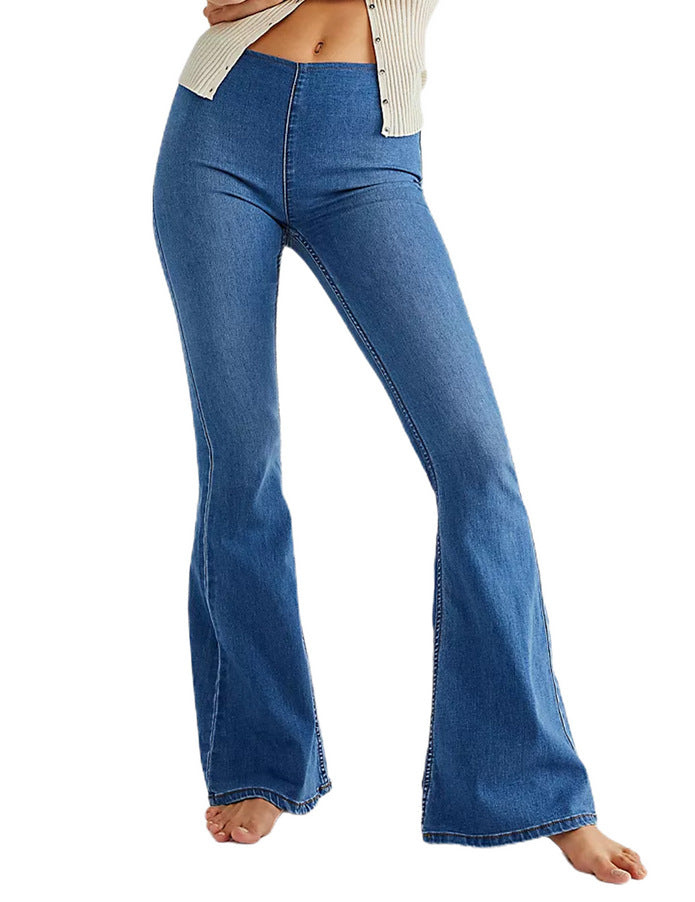 Damer Flared Jeans med avslappnad passform, hög midja och figursmickrande silhuett Mirla-Eva Jonsson
