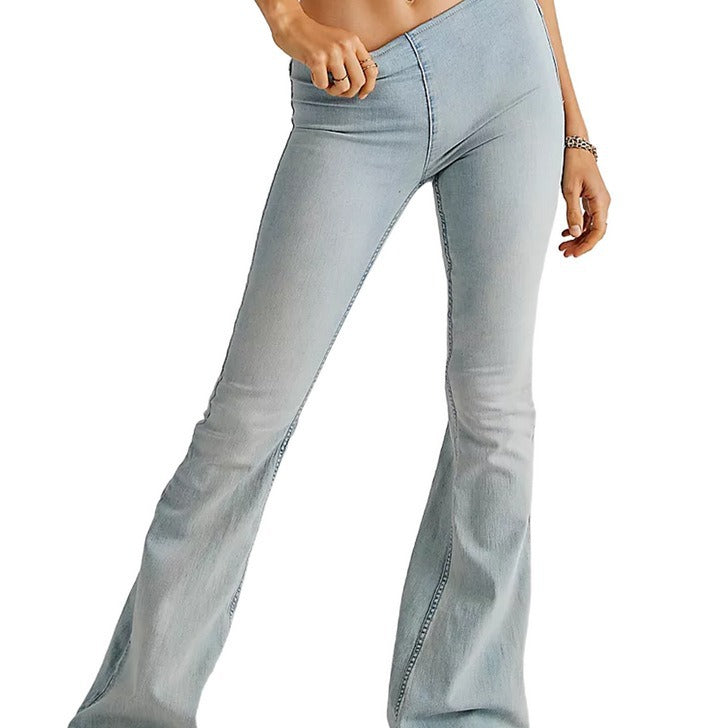Damer Flared Jeans med avslappnad passform, hög midja och figursmickrande silhuett Mirla-Eva Jonsson
