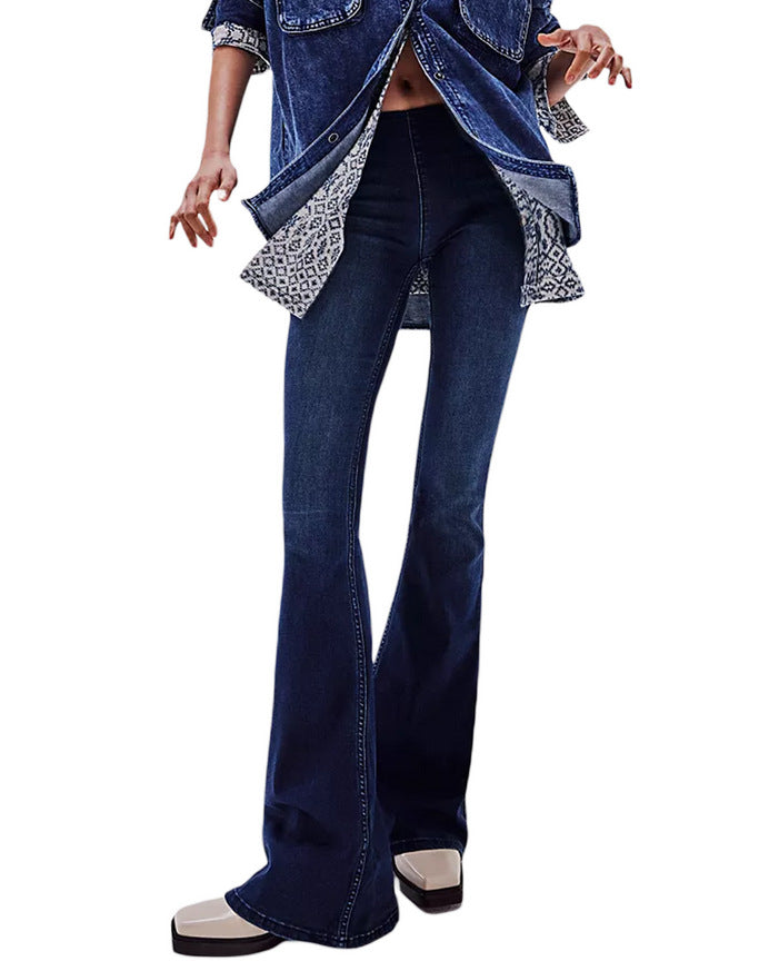 Damer Flared Jeans med avslappnad passform, hög midja och figursmickrande silhuett Mirla-Eva Jonsson