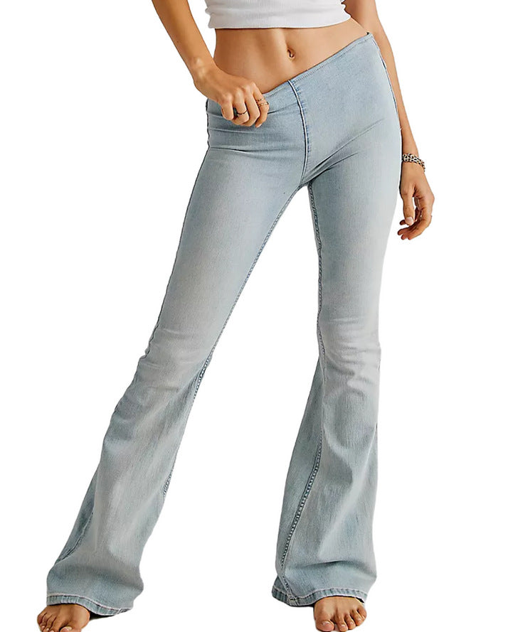 Damer Flared Jeans med avslappnad passform, hög midja och figursmickrande silhuett Mirla-Eva Jonsson