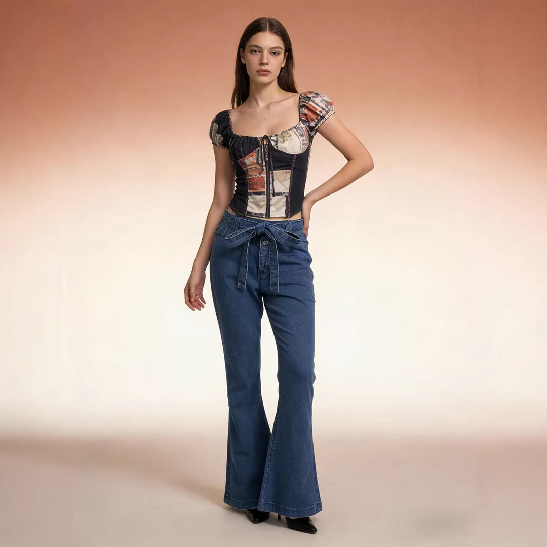 Damer Flared Jeans med bälte och hög midja Mirla-Eva Jonsson