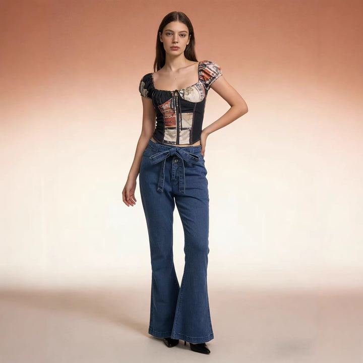 Damer Flared Jeans med bälte och hög midja Mirla-Eva Jonsson