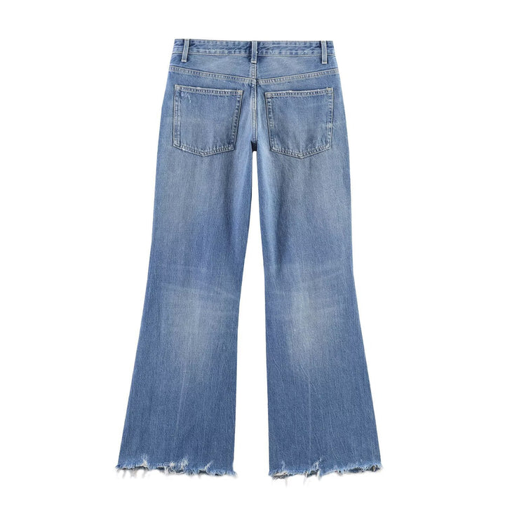 Damer Flared Jeans med förstörelse-effekter och fransavslutningar Mirla-Eva Jonsson