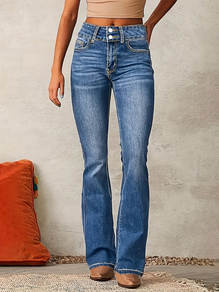 Damer Flared Jeans med hög midja och klassisk denimstil Mirla-Eva Jonsson